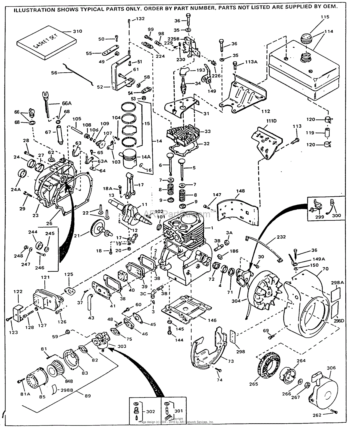 Tecumseh H50-65422L Parts Diagram for Engine Parts List #1 honda horizontal shaft engine wiring diagram 