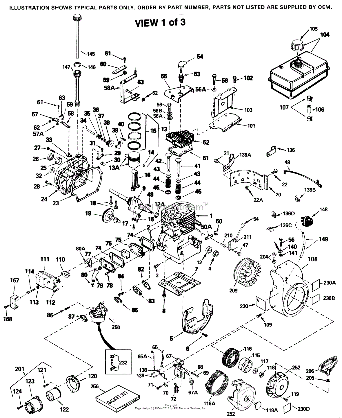 Tecumseh H50-65483R Parts Diagram for Engine Parts List #1