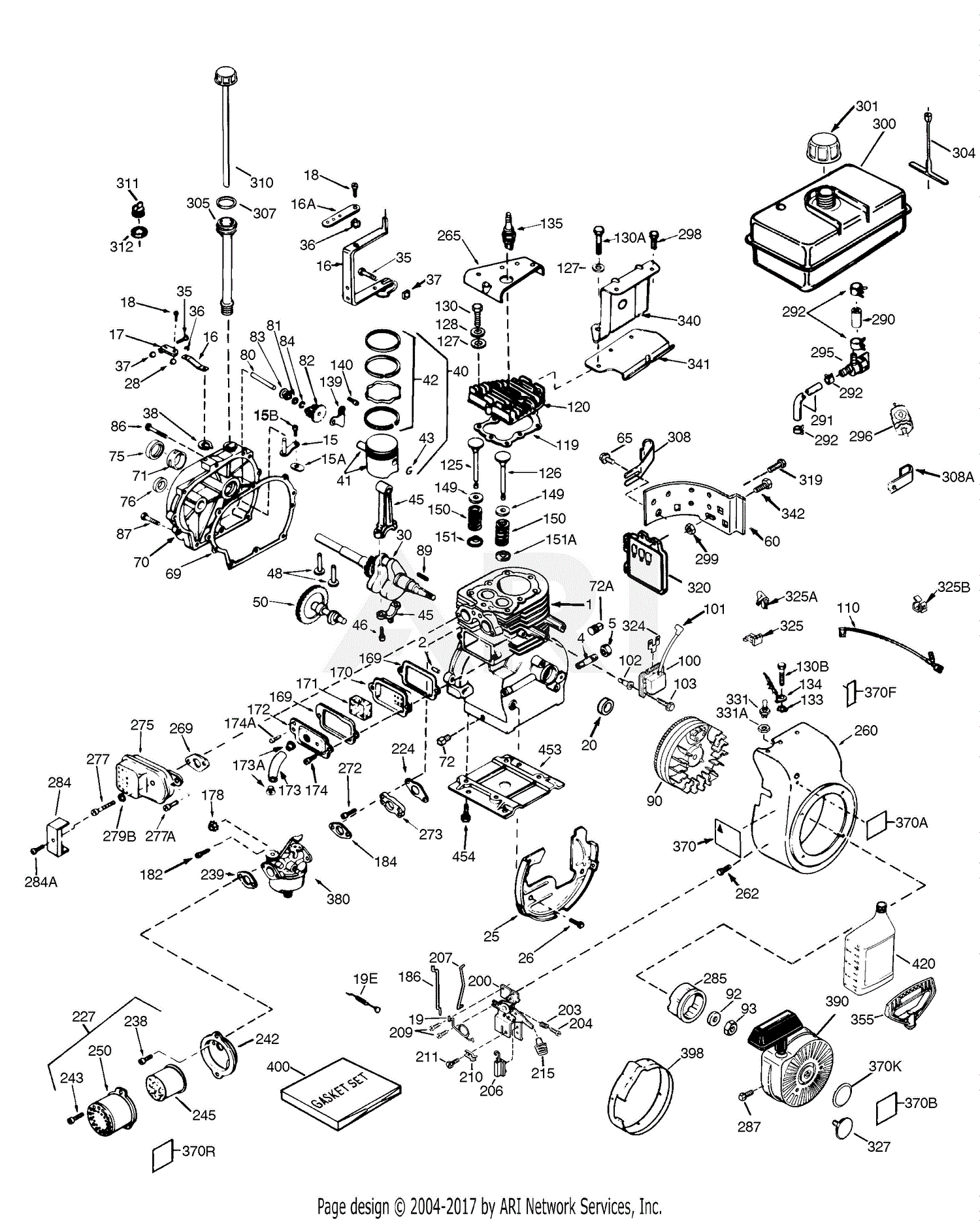 Tecumseh H50-65582U 65582U-H50 Parts Diagram for Engine Parts List #1