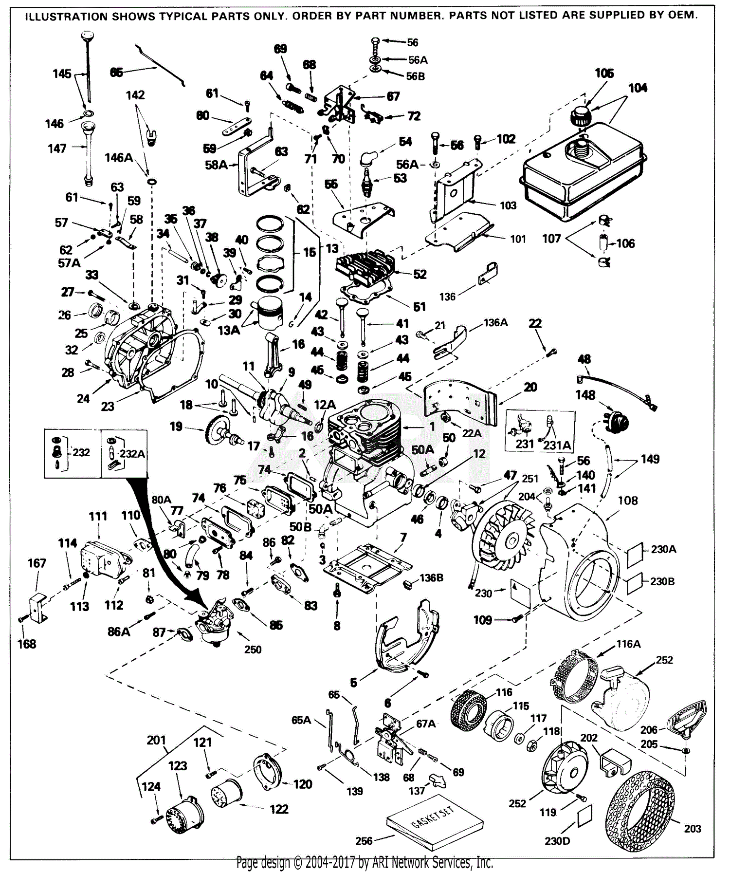 Tecumseh HH60-105115H 105115H-HH60 Parts Diagram for Engine Parts List #1