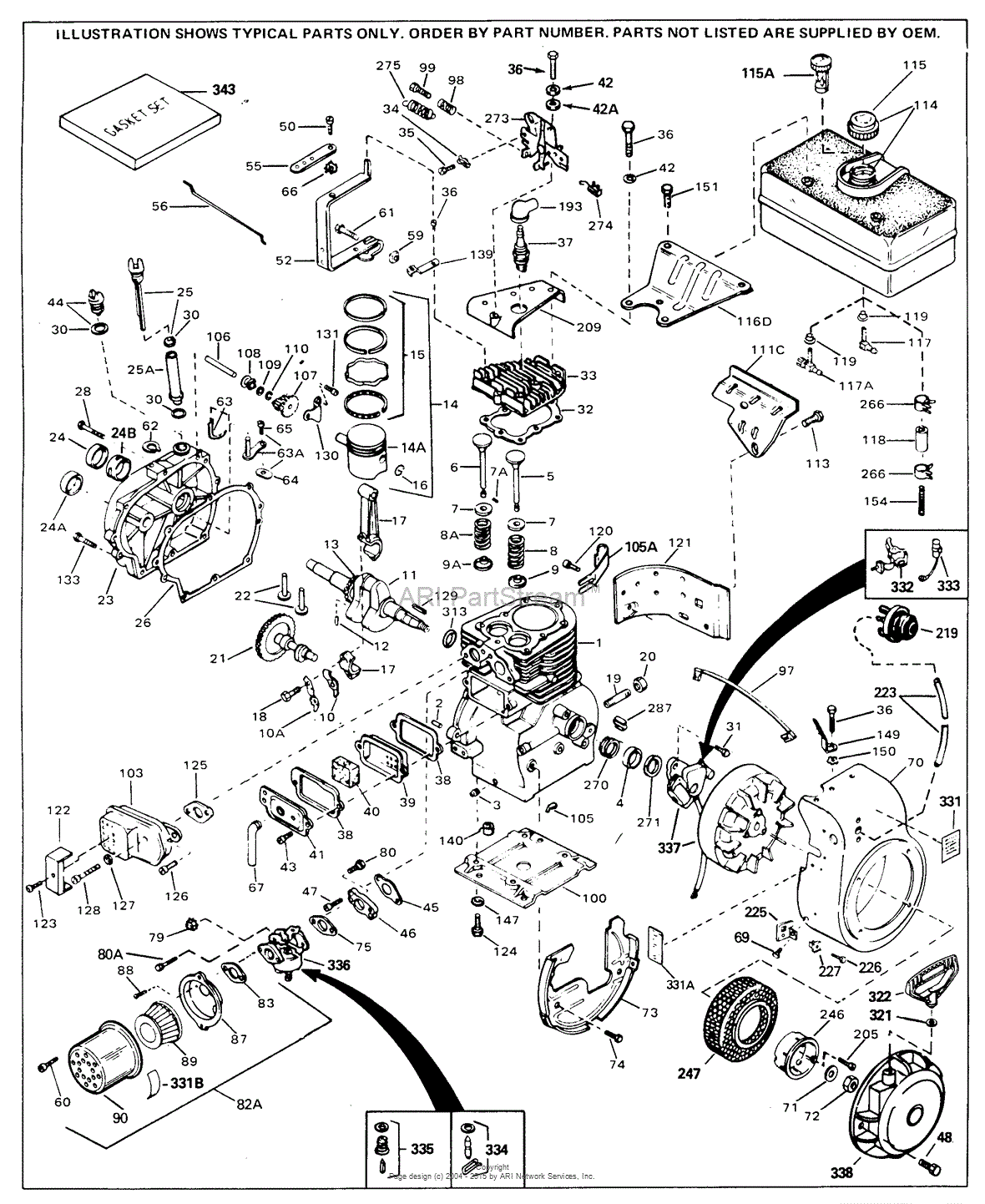 Tecumseh HH70140027B Parts Diagram for Engine Parts List 1