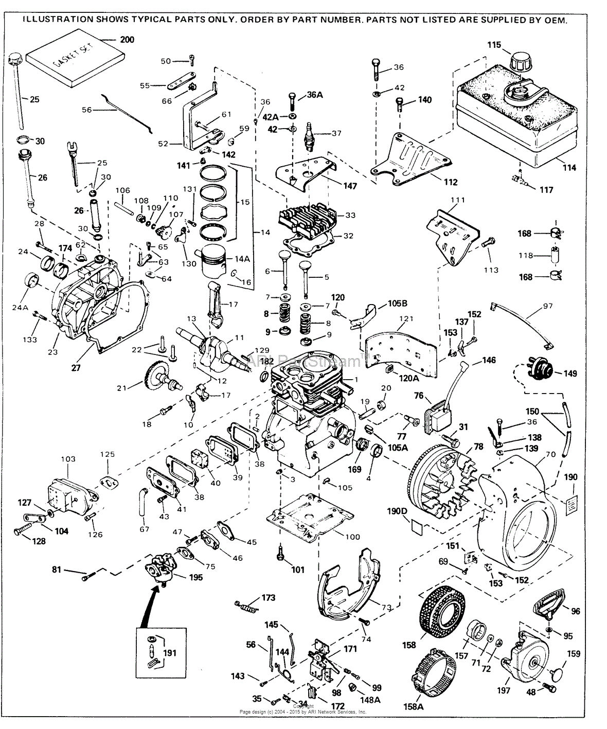 Tecumseh HH70-140056F Parts Diagram for Engine Parts List #1