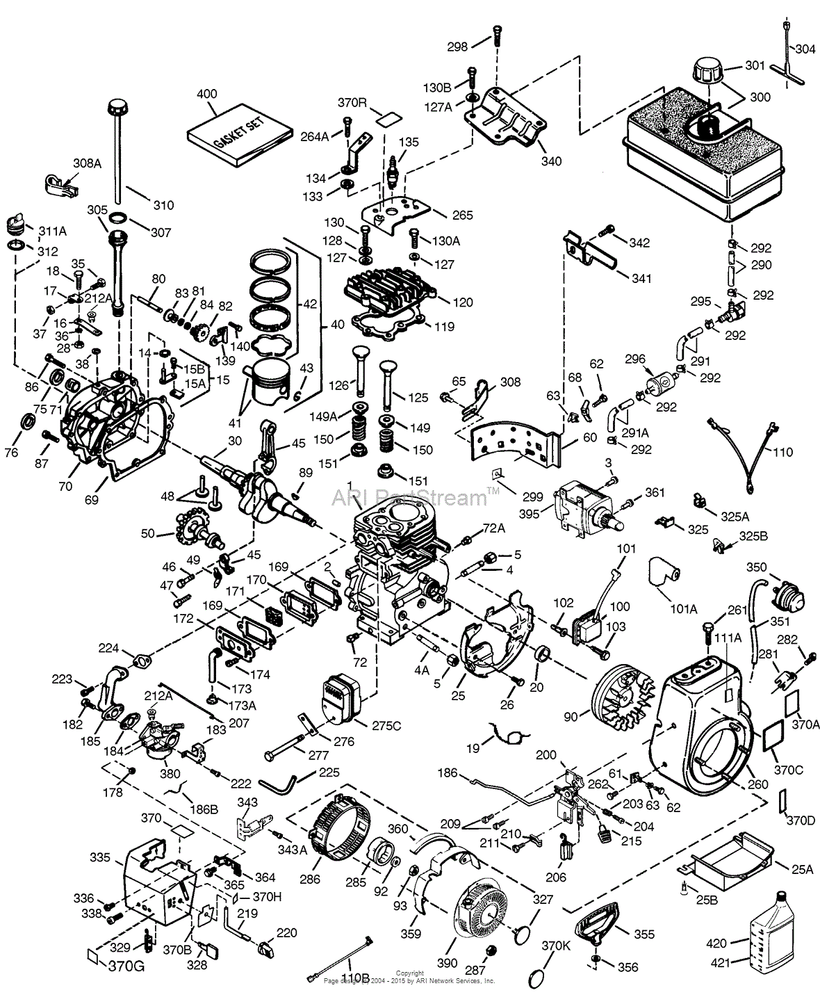 Tecumseh HM100-159287R Parts Diagram for Engine Parts List #HM1003