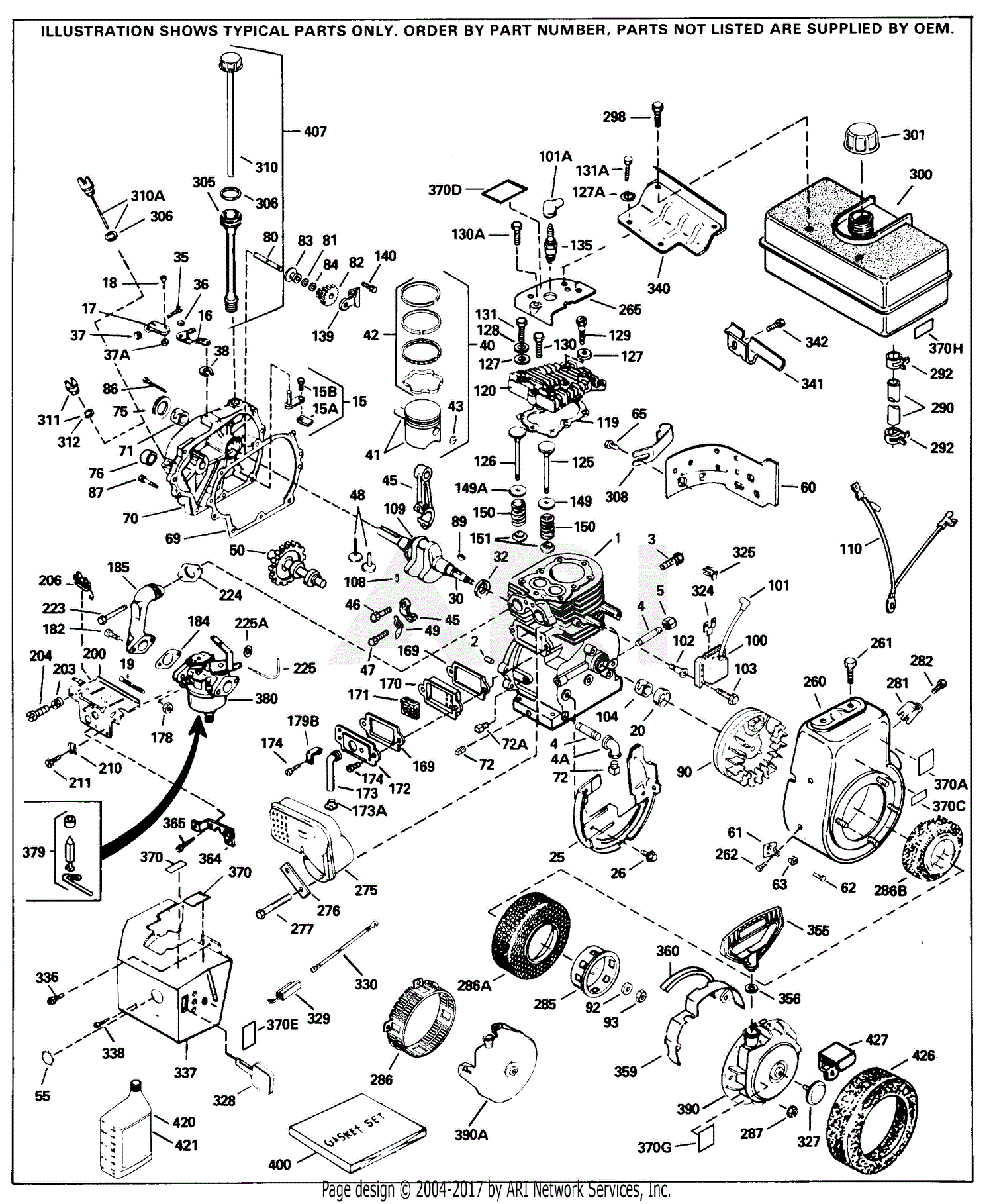 Tecumseh HM80-155138F 155138F-HM80 Parts Diagram for Engine Parts List #1