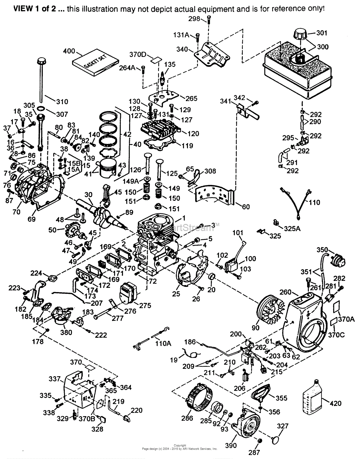 Tecumseh HMSK80-155417S Parts Diagram for Engine Parts List #1