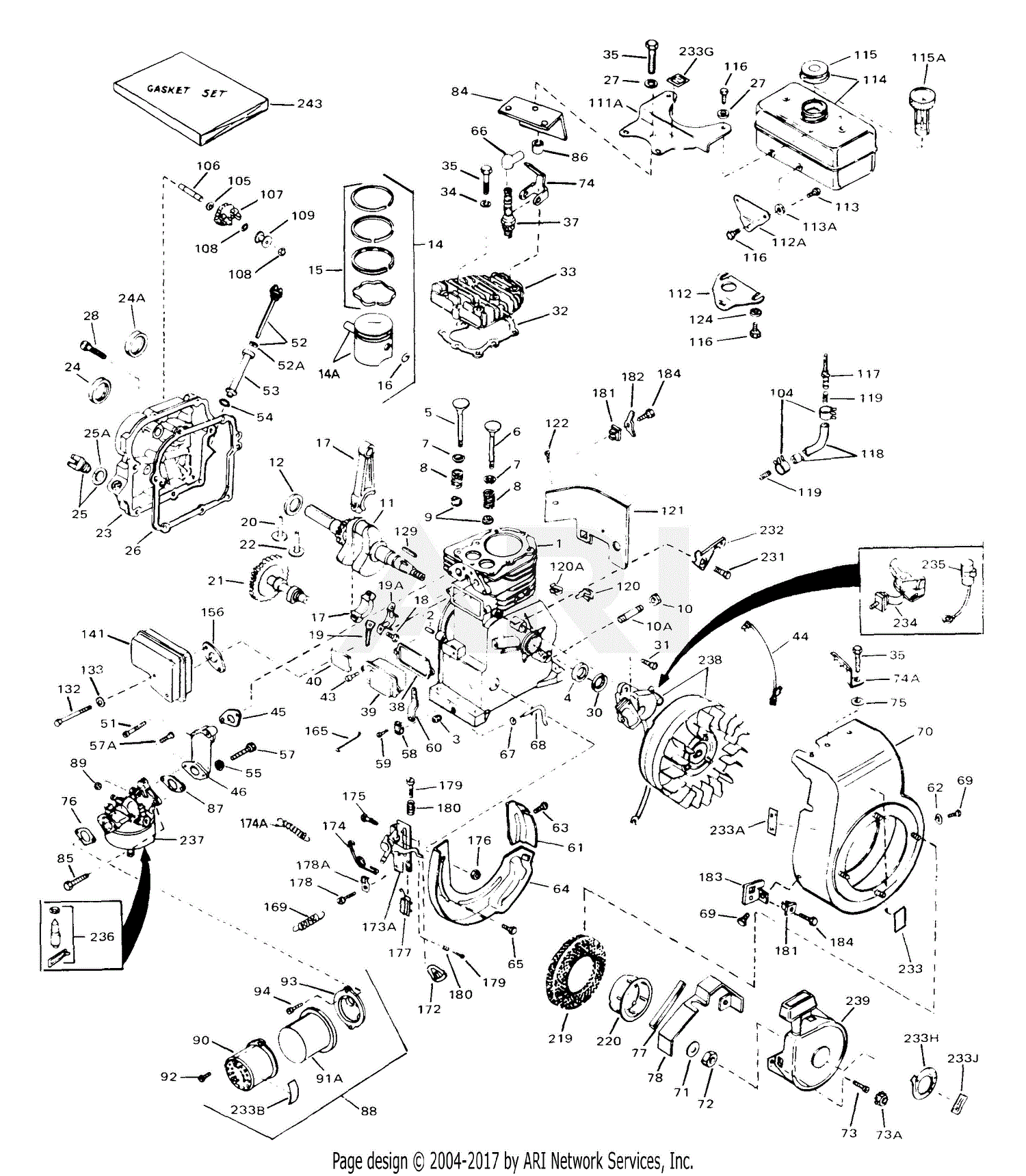 Tecumseh HS40-55519F 143-697032 Craftsman 55519F-HS40 Parts Diagram for ...