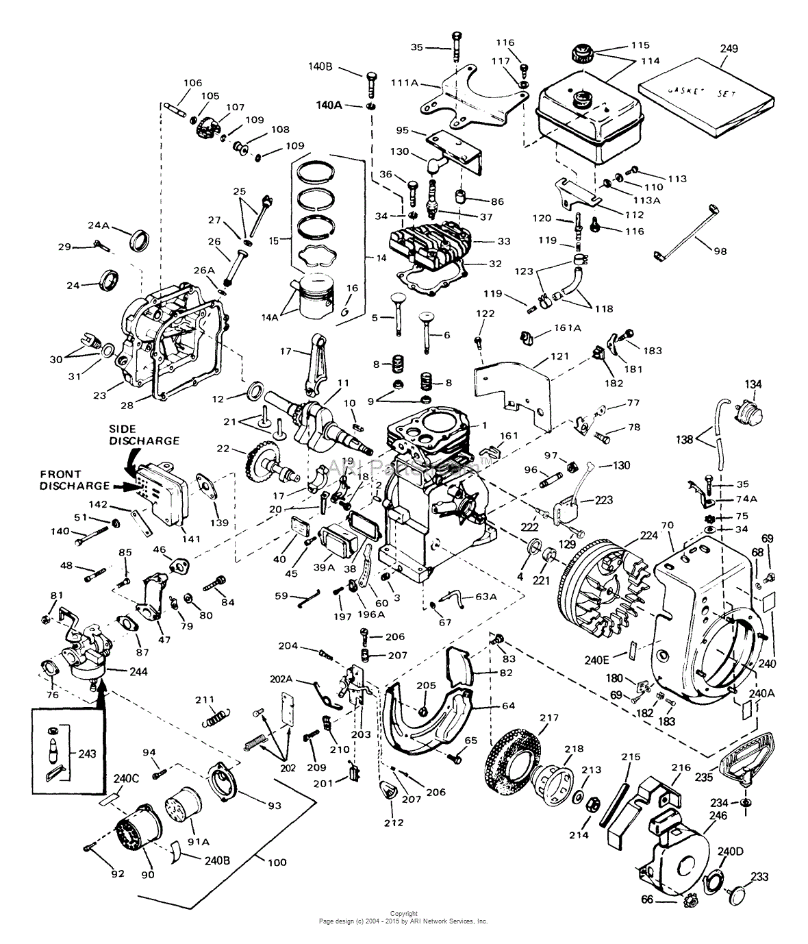 Tecumseh HS50-67175B Parts Diagram for Engine Parts List #1 tecumseh condenser wiring diagram 