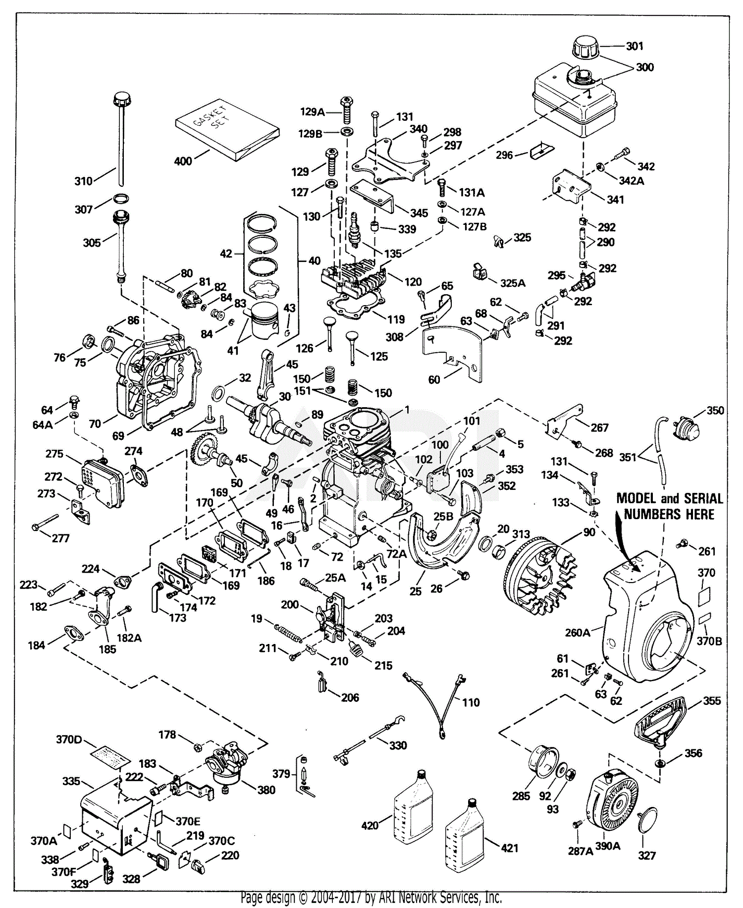 Tecumseh HS50-67244H 67244H-HS50 Parts Diagram for Engine Parts List #1