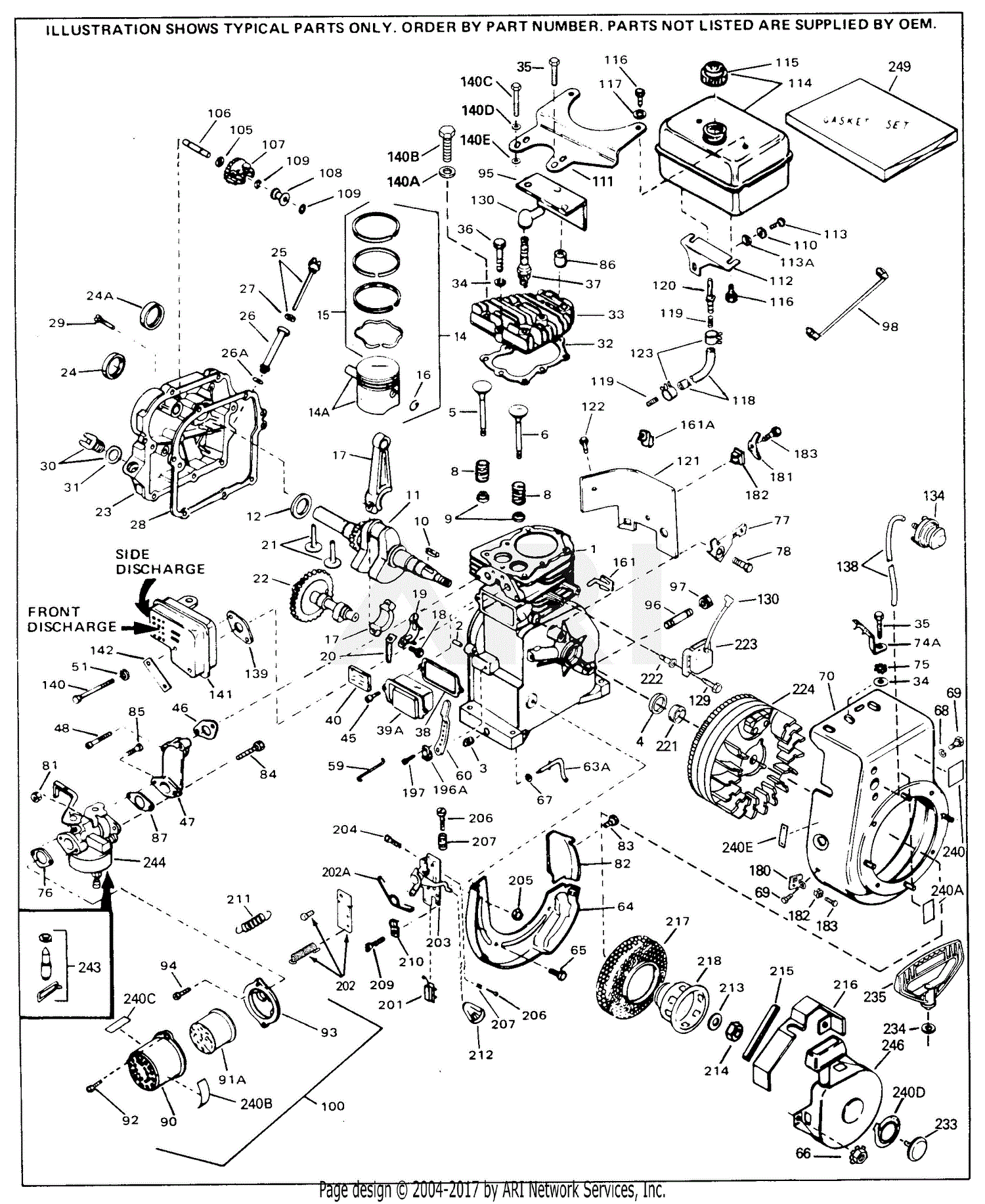 Tecumseh HS50-67246E 67246E-HS50 Parts Diagram for Engine Parts List #1