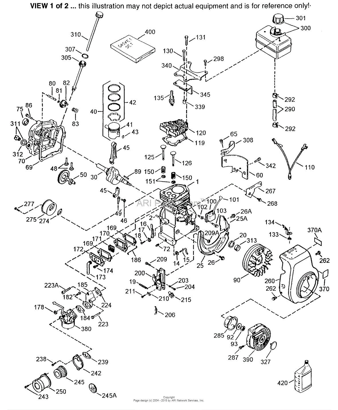 Tecumseh HS50-67325K Parts Diagram for Engine Parts List #1