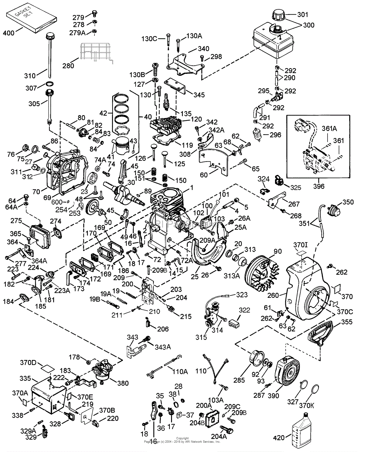 Tecumseh LH195SP-67516D Parts Diagram for Engine Parts List