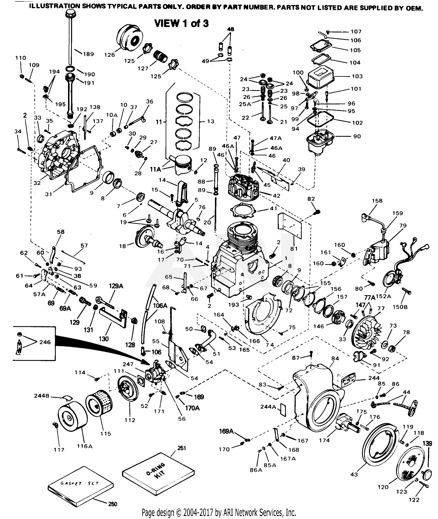 Tecumseh OH160-170118B 170118B-OH160 Parts Diagram for Engine Parts List #1