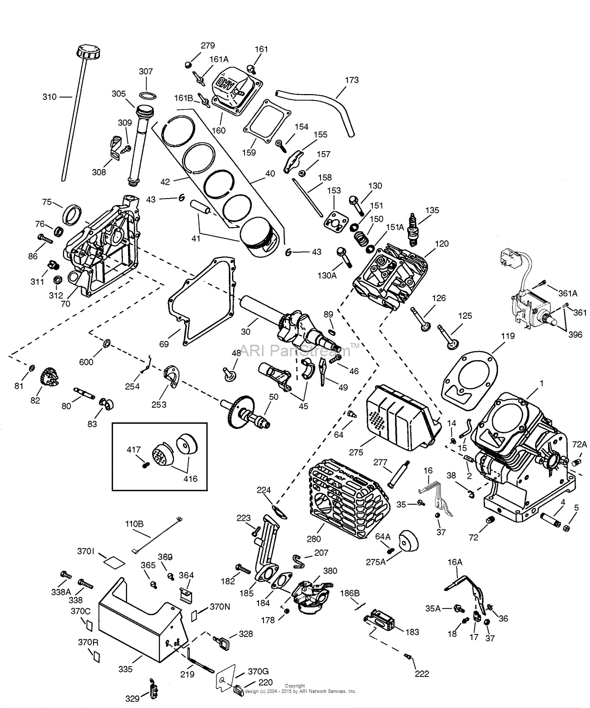Tecumseh OH195SA-72571G Parts Diagram for Engine Parts List #OHSK5XA