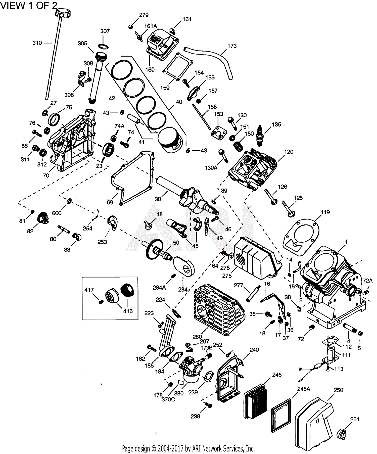 Tecumseh OHH50-68001B 143-965007 Craftsman 68001B-OHH50 Parts Diagram ...