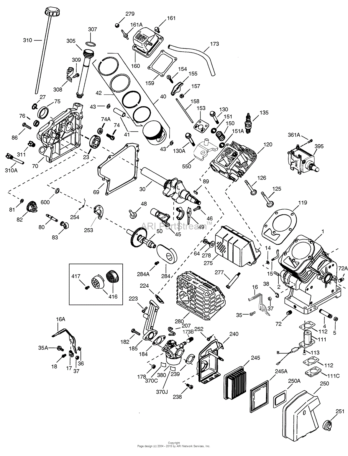 Tecumseh OHH55-69024F Parts Diagram for Engine Parts List #1