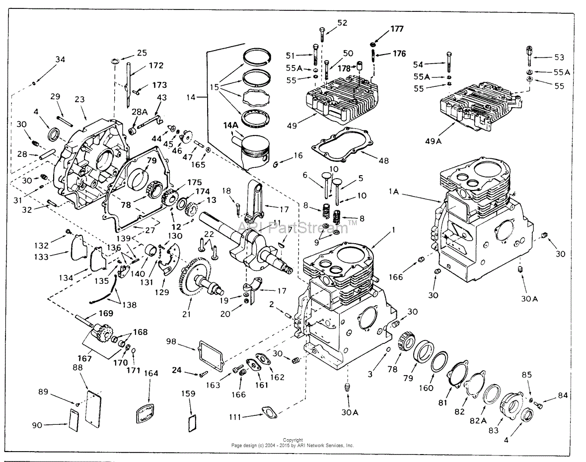 Tecumseh SBH-SBH-305 Parts Diagram for Engine Parts List