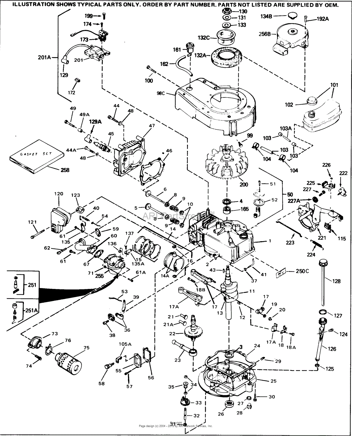 Tecumseh ECV120-152016 Parts Diagram for Engine Parts List #1