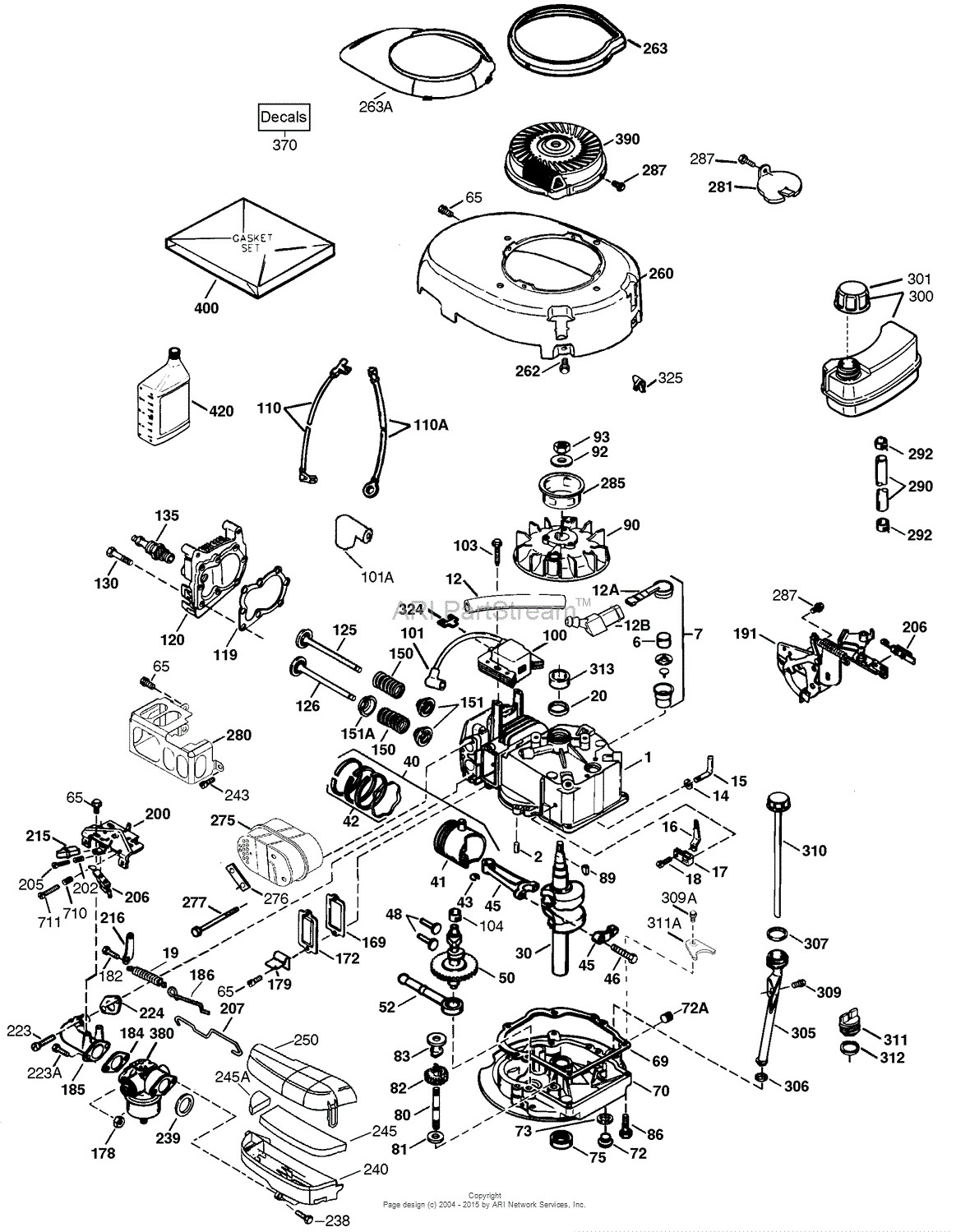 Tecumseh LV148EA-334002B Parts Diagram for Engine Parts List #1