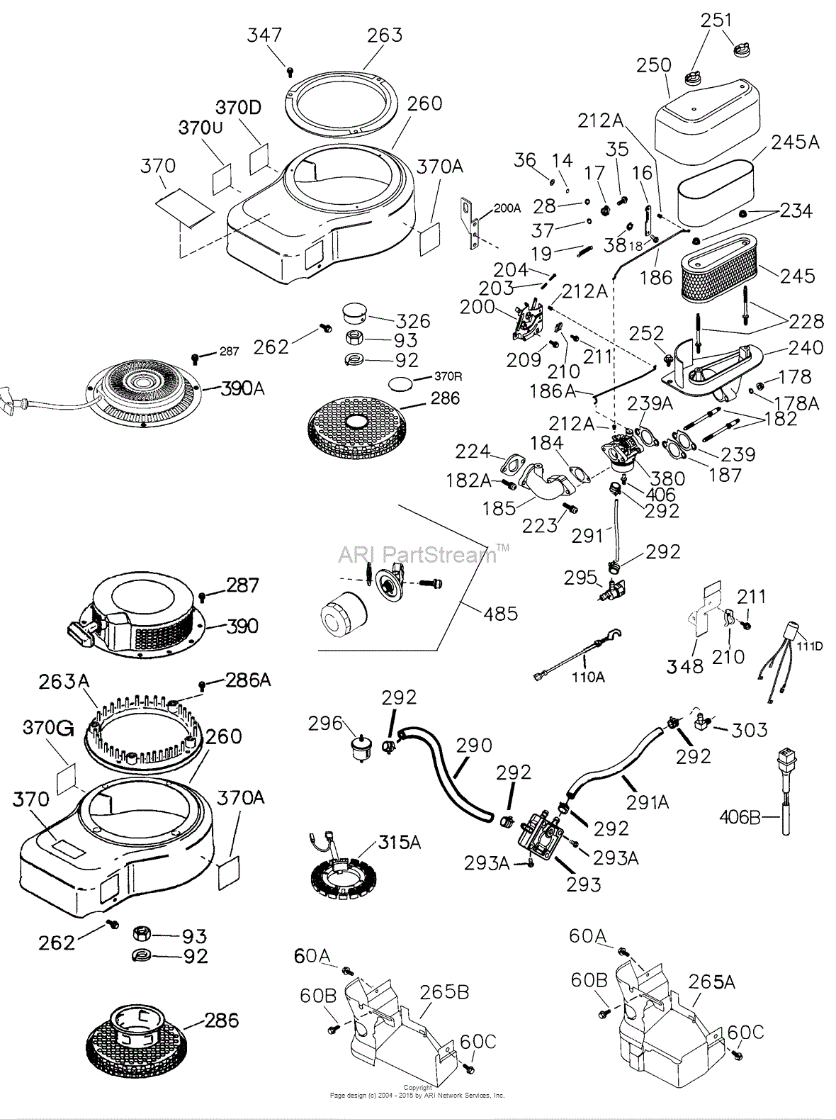 Tecumseh OV490EA-208004B Parts Diagram for Engine Parts List #OHV15B