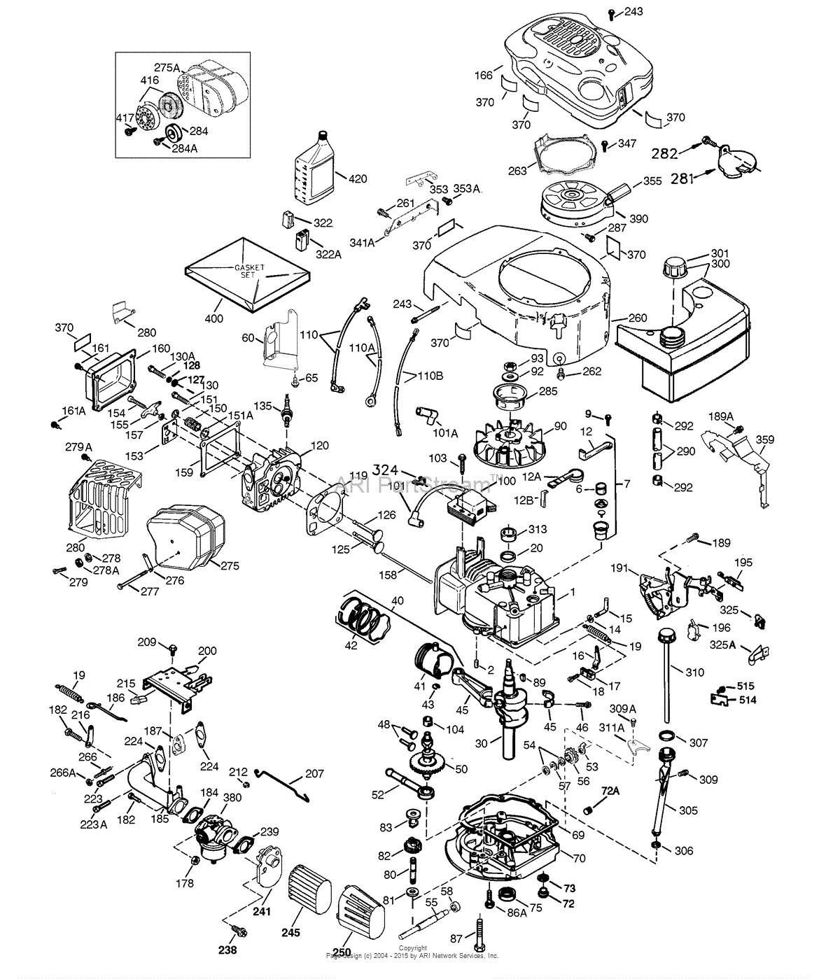 Tecumseh OVRM12022032E Parts Diagram for Engine Parts List 1