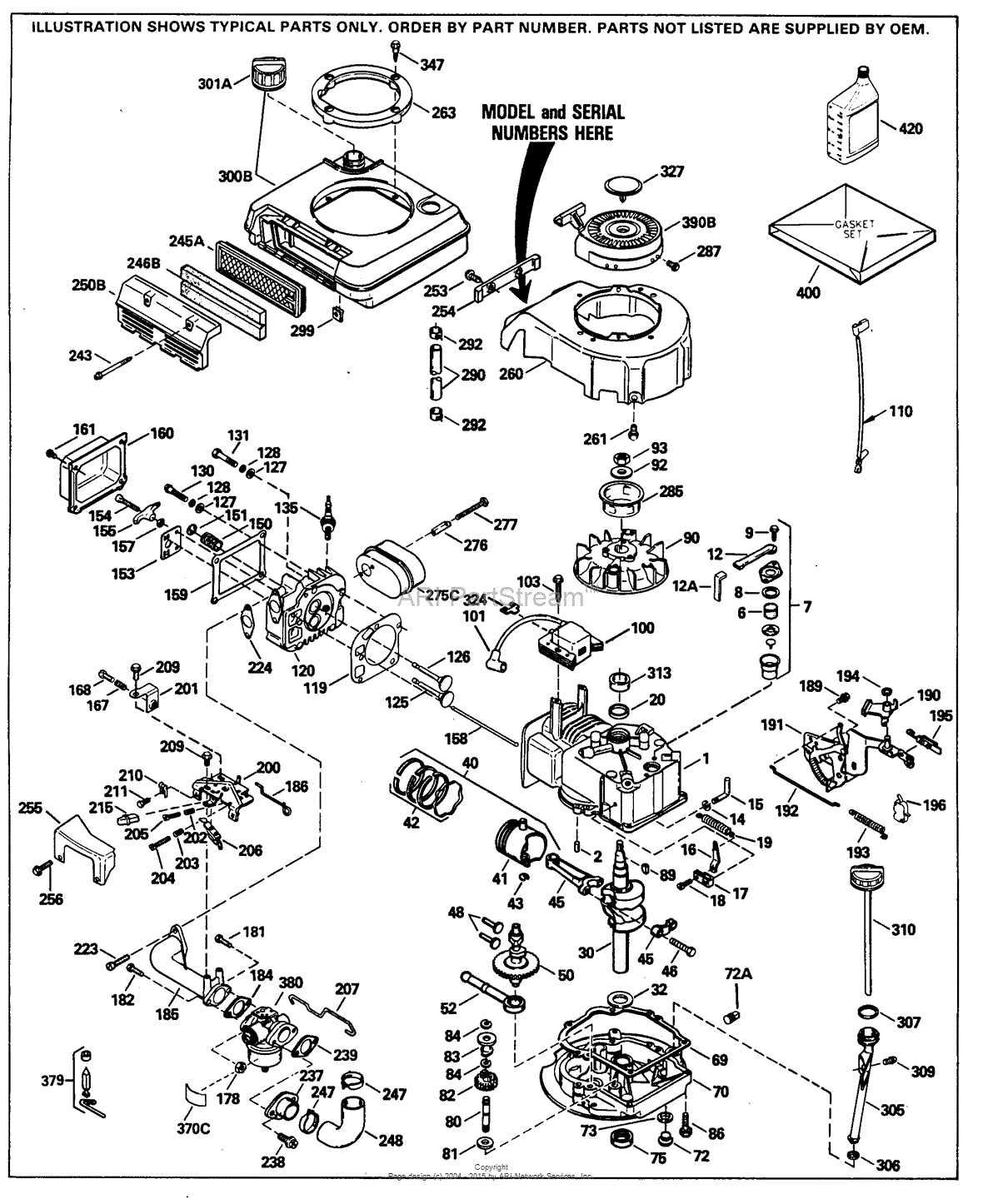 Tecumseh OVRM40-42612 Parts Diagram for Engine Parts List #1