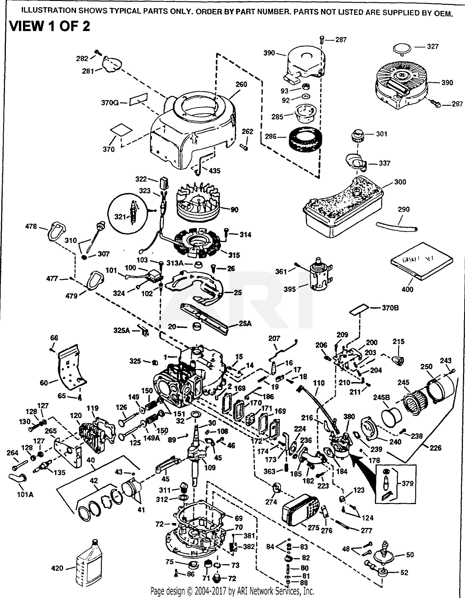 Tecumseh TVM125-60266P 60266P-TVM125 Parts Diagram for Engine Parts List #1