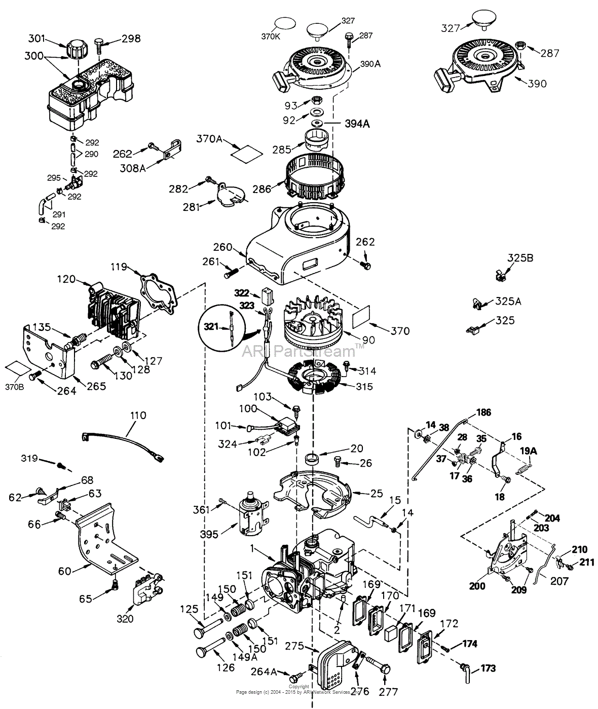 Tecumseh TVM195-150264D Parts Diagram for Engine Parts List #1