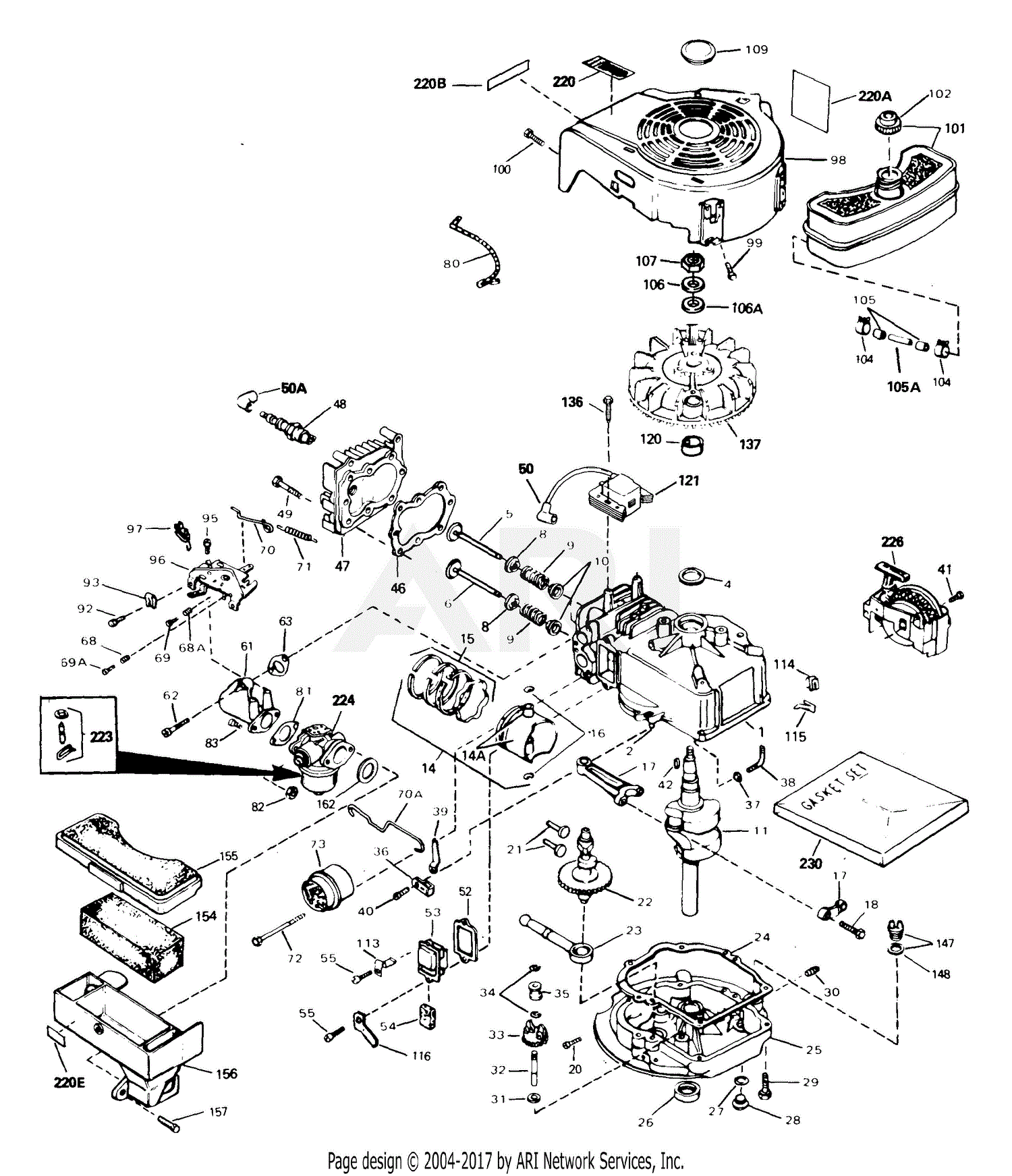 Tecumseh Tvs90 43032a 143 294132 Craftsman 43032a Tvs90 Parts Diagram For Engine Parts List 1 7912