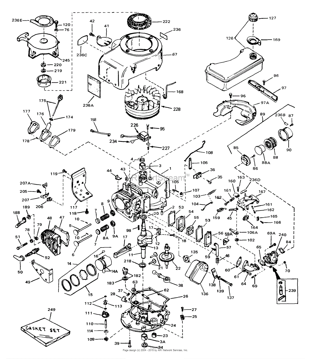 Tecumseh VH70-135020A Parts Diagram for Engine Parts List #1 kohler command 2 7 engine schematics 