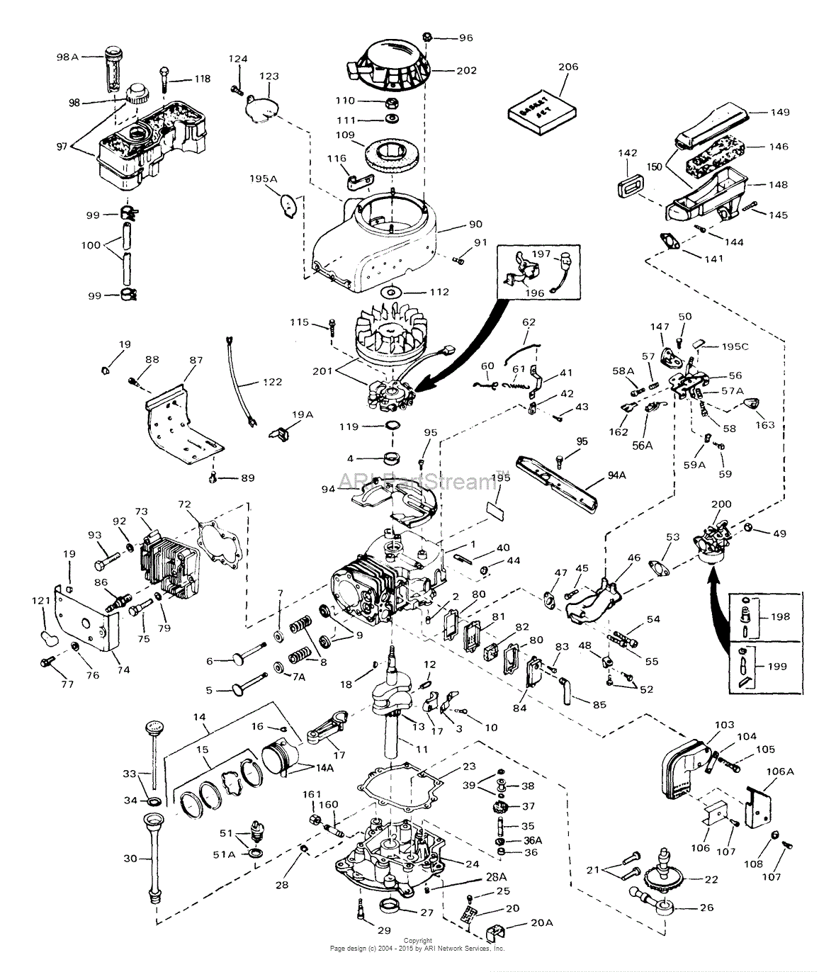 Tecumseh VM80-150092E Parts Diagram for Engine Parts List #1