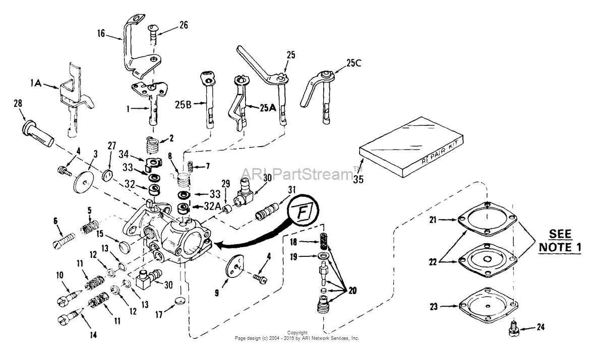 Tecumseh CA-630911 Parts Diagram for Carburetor 1 4 hp kawasaki engine diagram 