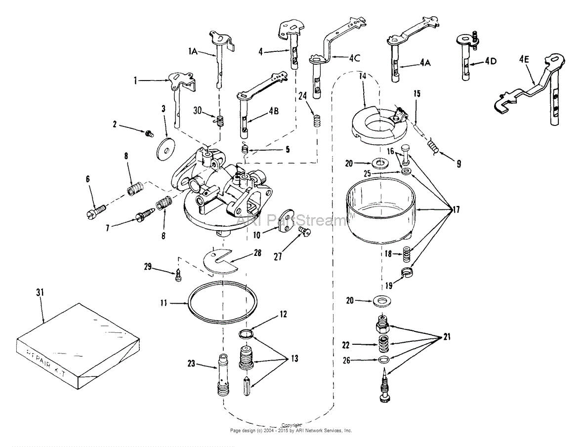 Tecumseh CA-630995 Parts Diagram for Carburetor