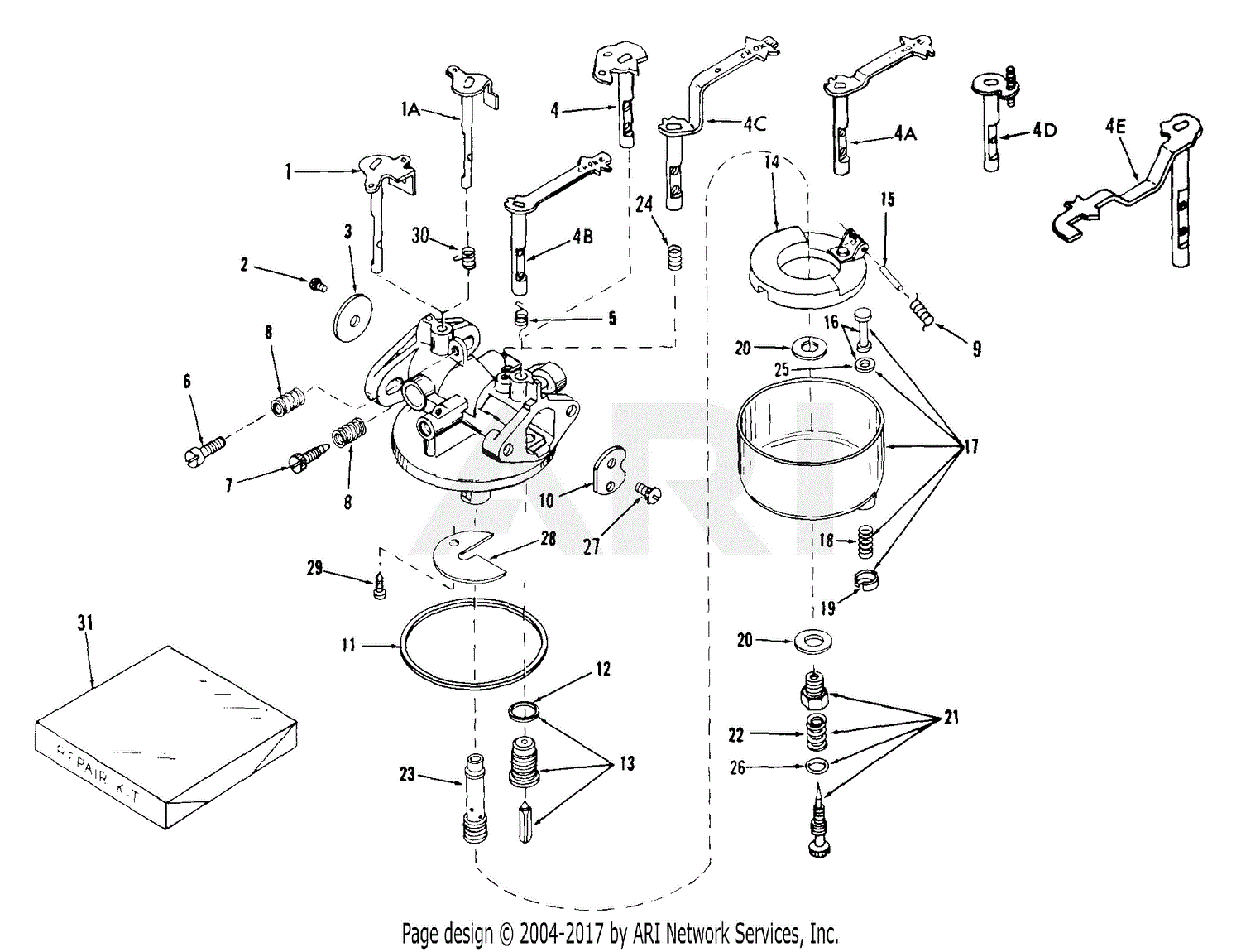 Tecumseh CA-631006 631006-CA Parts Diagram for Carburetor