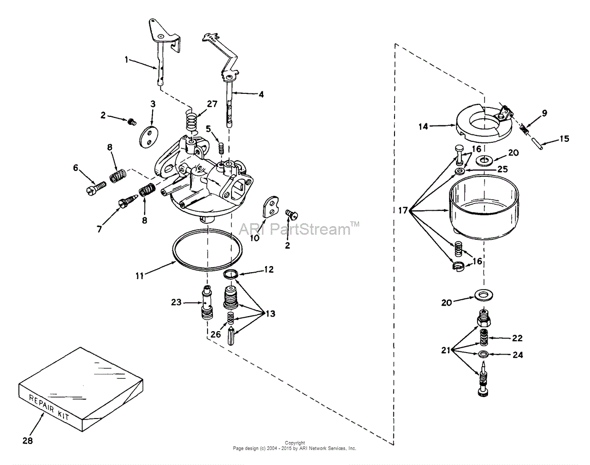 Tecumseh CA-631226 Parts Diagram for Carburetor