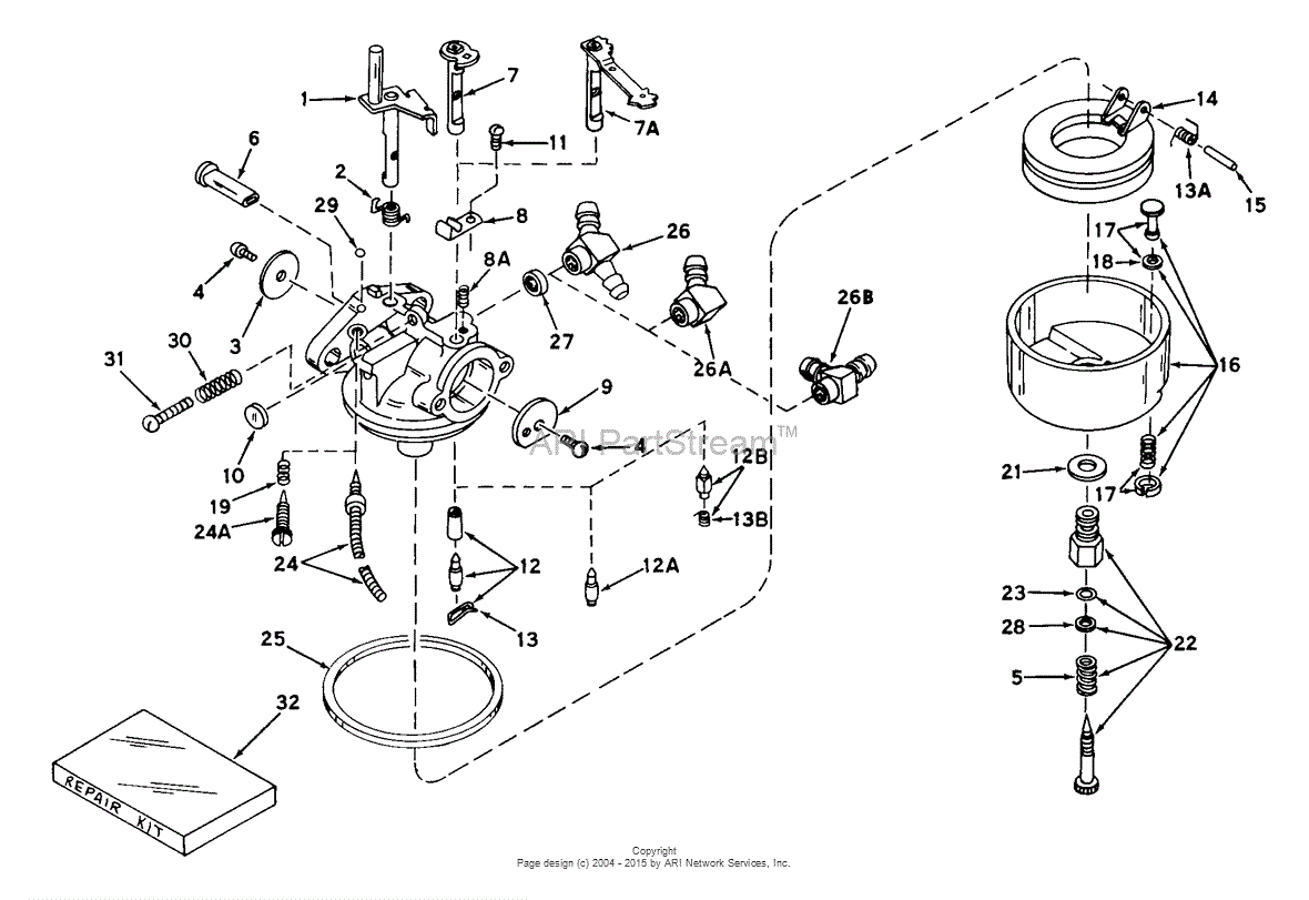 Tecumseh CA-631342 Parts Diagram for Carburetor