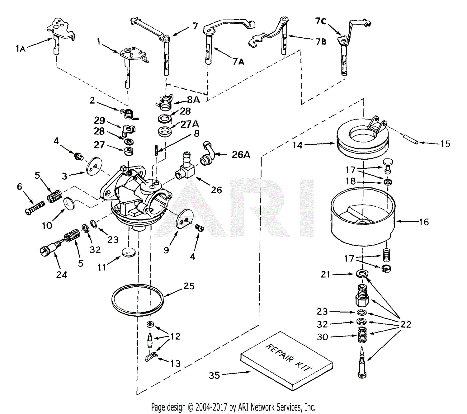 Tecumseh CA-631626 631626-CA Parts Diagram for Carburetor