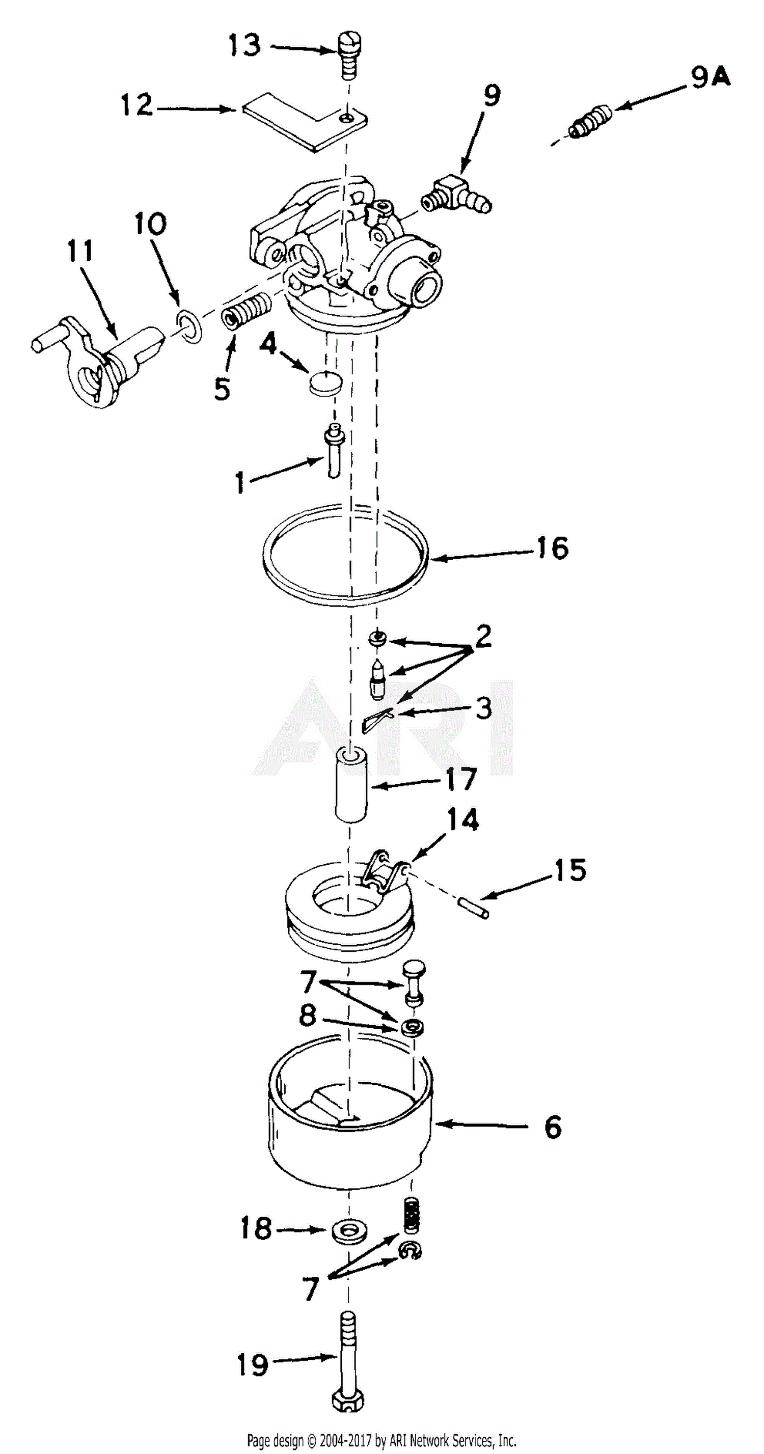 Tecumseh CA-631655 631655-CA Parts Diagram for Carburetor