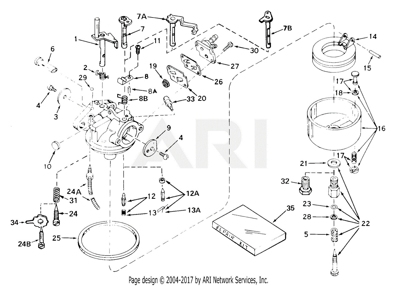 Tecumseh CA-631726 631726-CA Parts Diagram for Carburetor