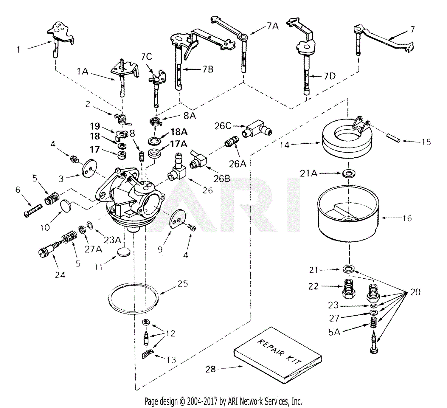 Tecumseh CA-631818 631818-CA Parts Diagram for Carburetor