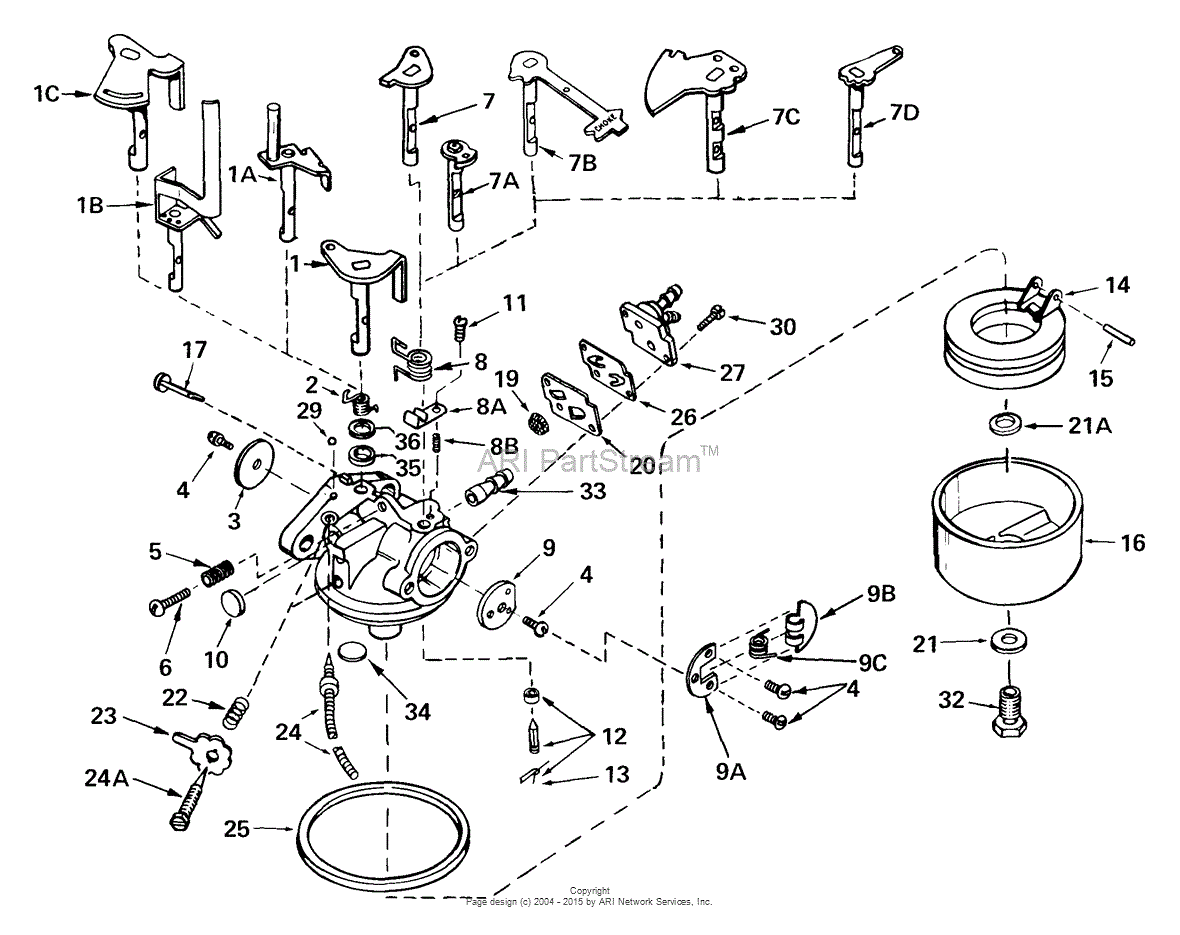 Tecumseh CA-631856 Parts Diagram for Carburetor