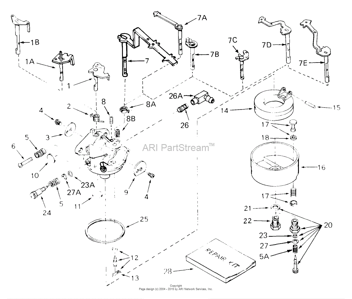 Tecumseh CA-631876 Parts Diagram for Carburetor