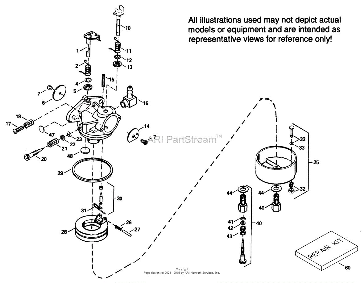 Tecumseh CA-631953 Parts Diagram for Carburetor