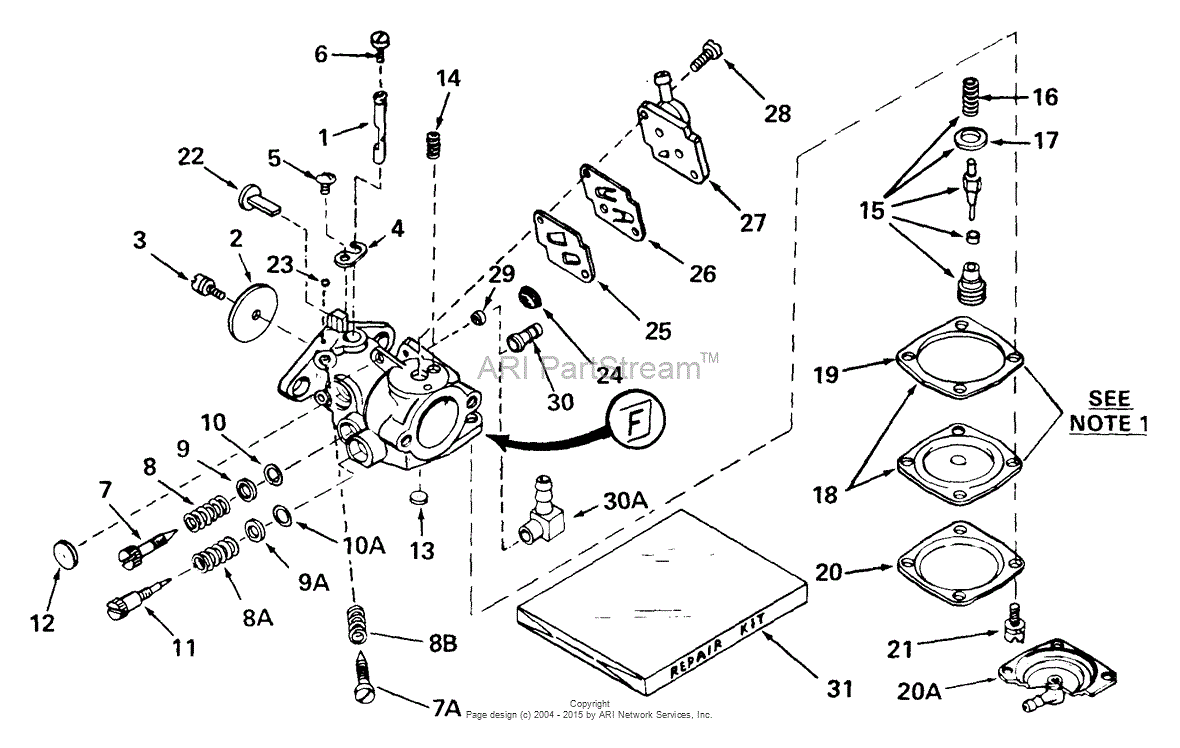 Tecumseh CA-631995 Parts Diagram for Carburetor