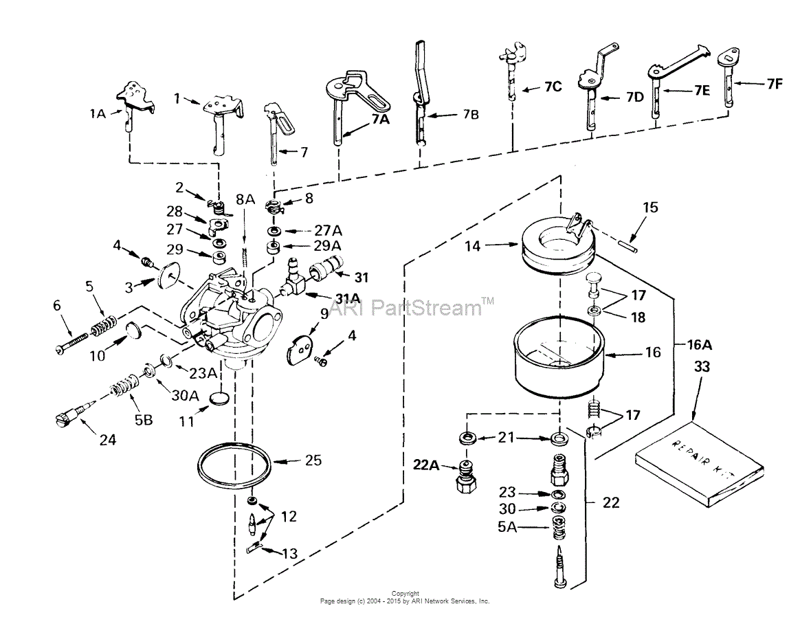 Tecumseh CA-632115 Parts Diagram for Carburetor