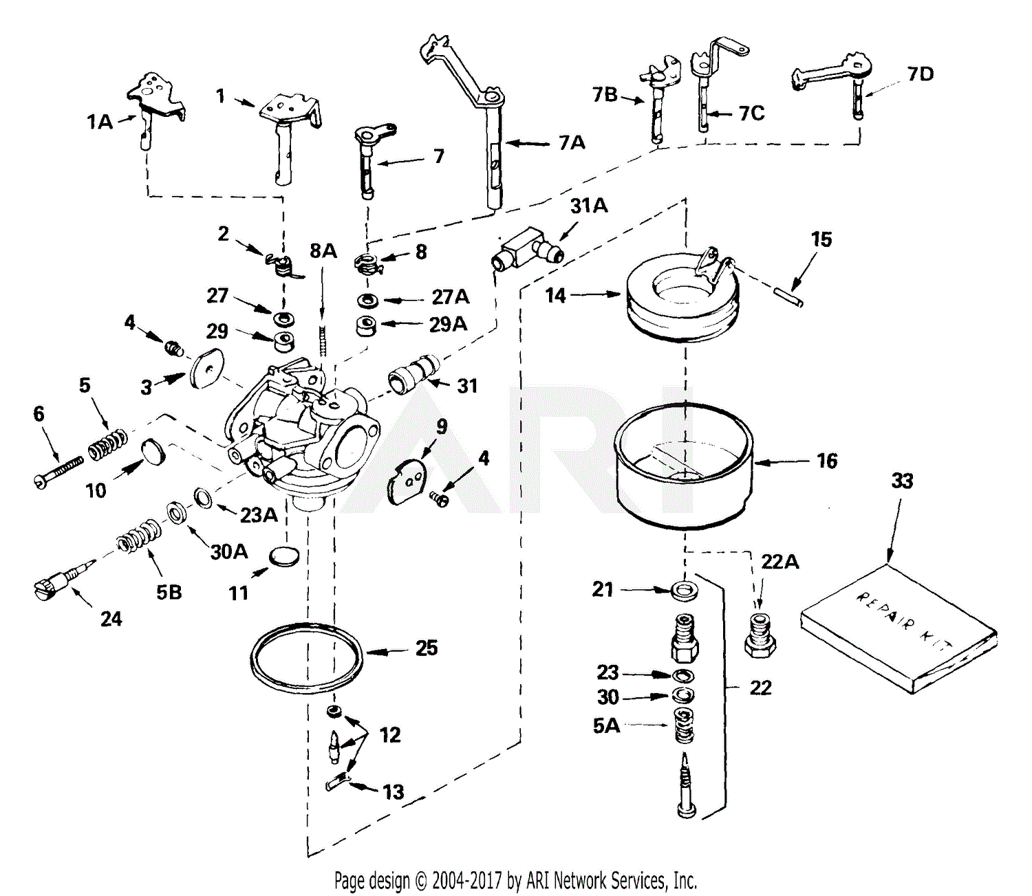 Tecumseh CA-632215 632215-CA Parts Diagram for Carburetor