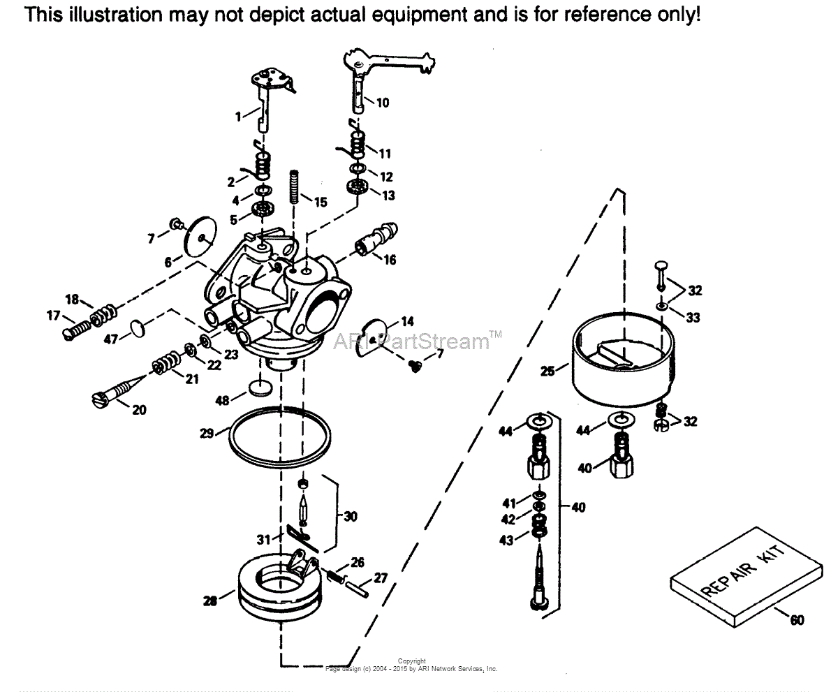 Tecumseh CA-632406 Parts Diagram for Carburetor