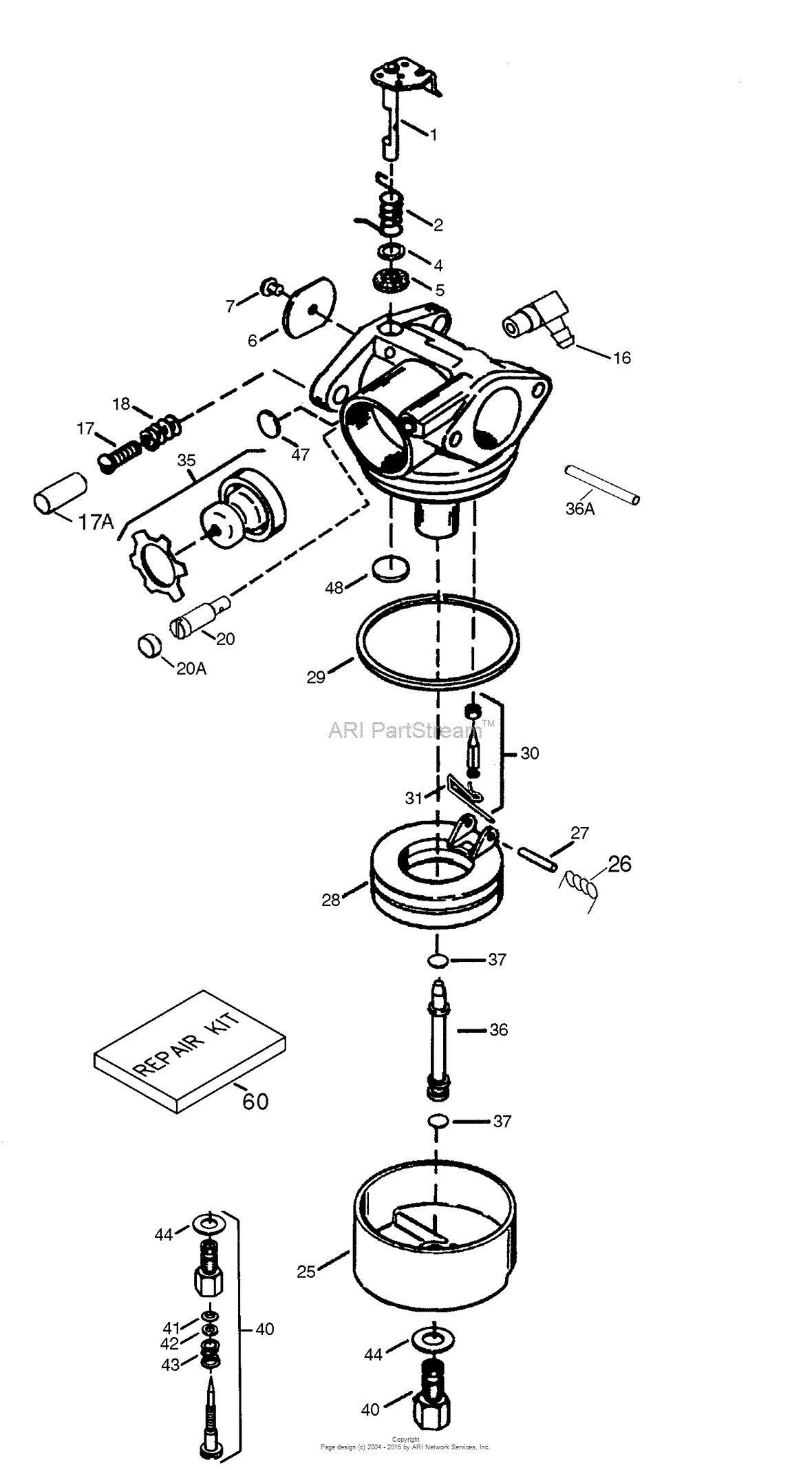 Tecumseh TEC-632795A Parts Diagram for Carburetor 16 hp briggs parts diagram 