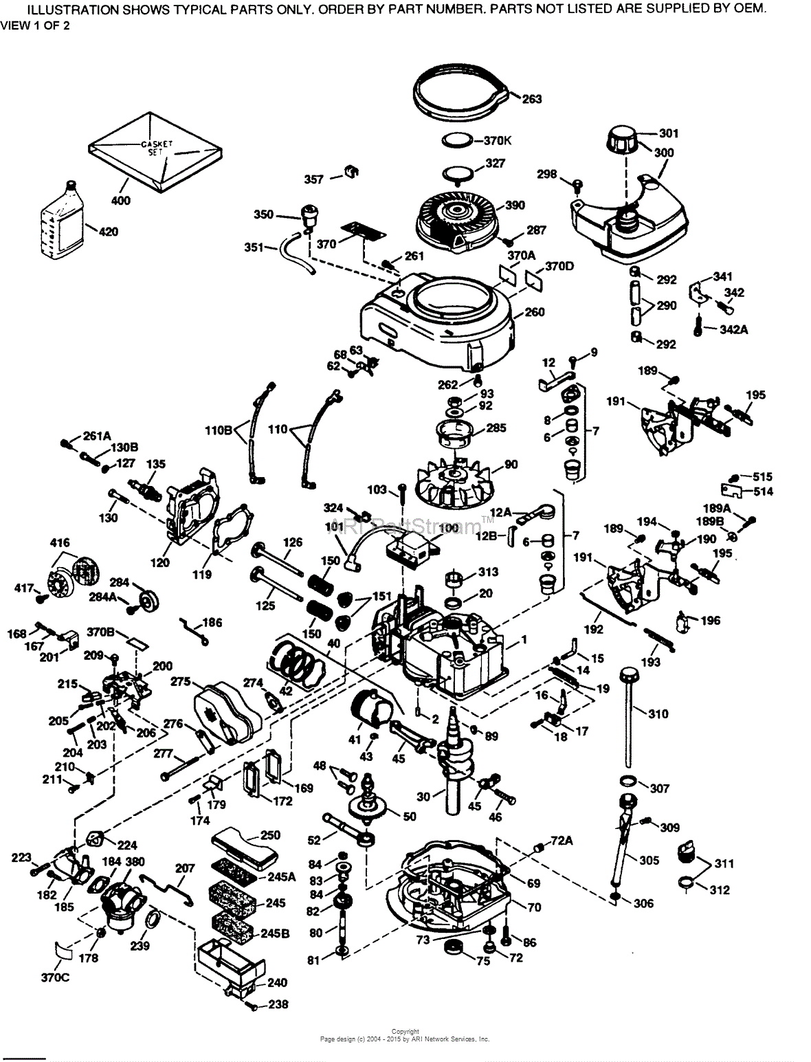 Tecumseh TVS115-56012B Parts Diagram for Engine Parts List #1