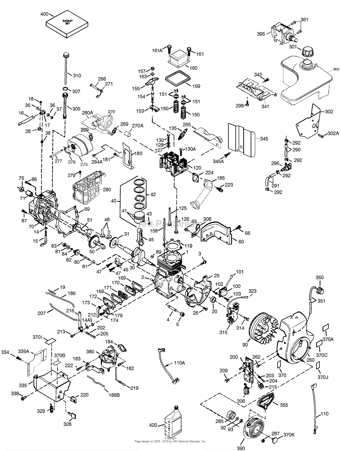 Tecumseh OHSK130-223808B Parts Diagram for Engine Parts List #1