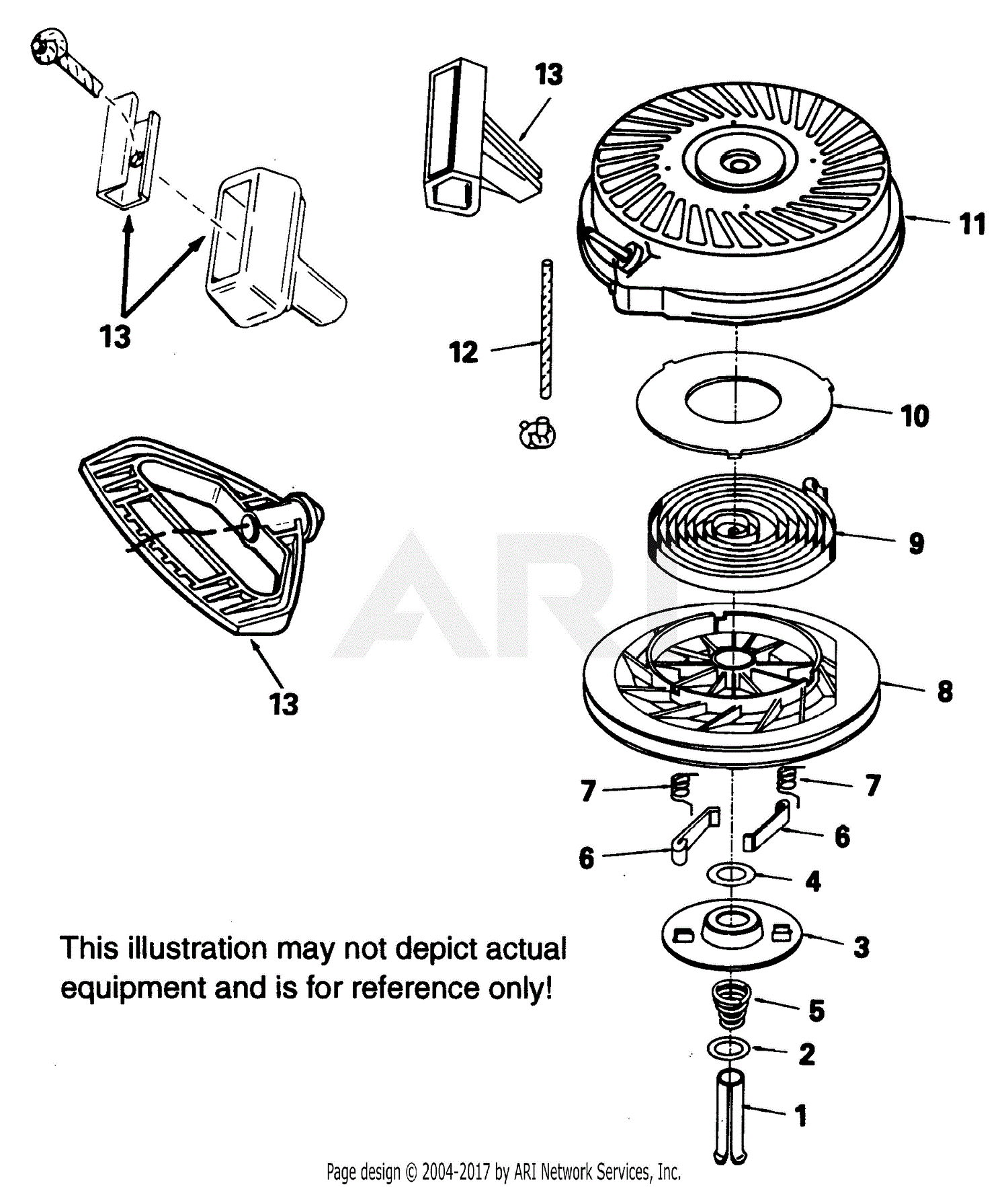 Tecumseh RS-590621 590621-RS Parts Diagram for Recoil Starter